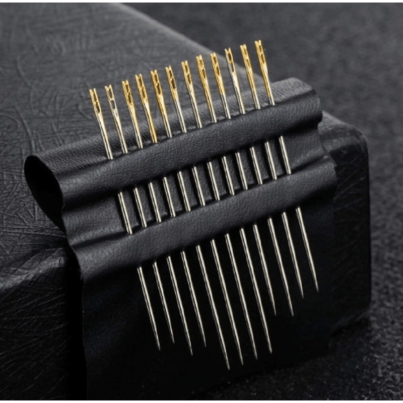 Self Threading Sewing Needles With Case Premium Stainless Steel Darning Needles For Easy Threading 3