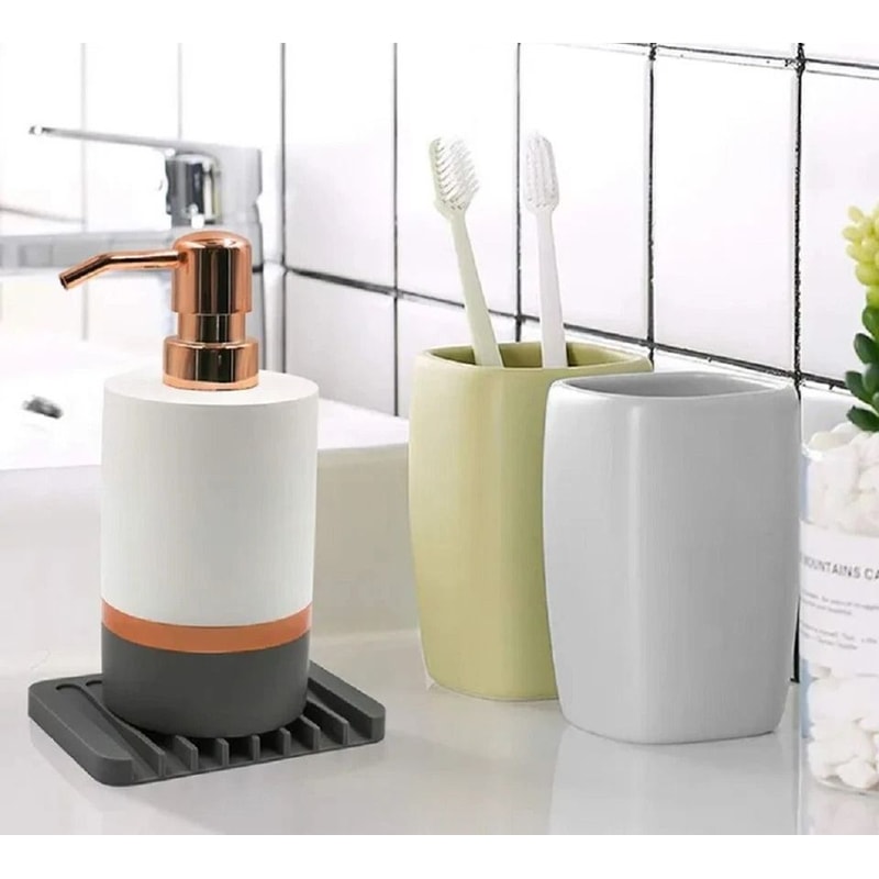 Silicone Soap Dish Set SelfDraining Water Drainer Tray For Bathroom Soap QuickDry Silicone Holder 1