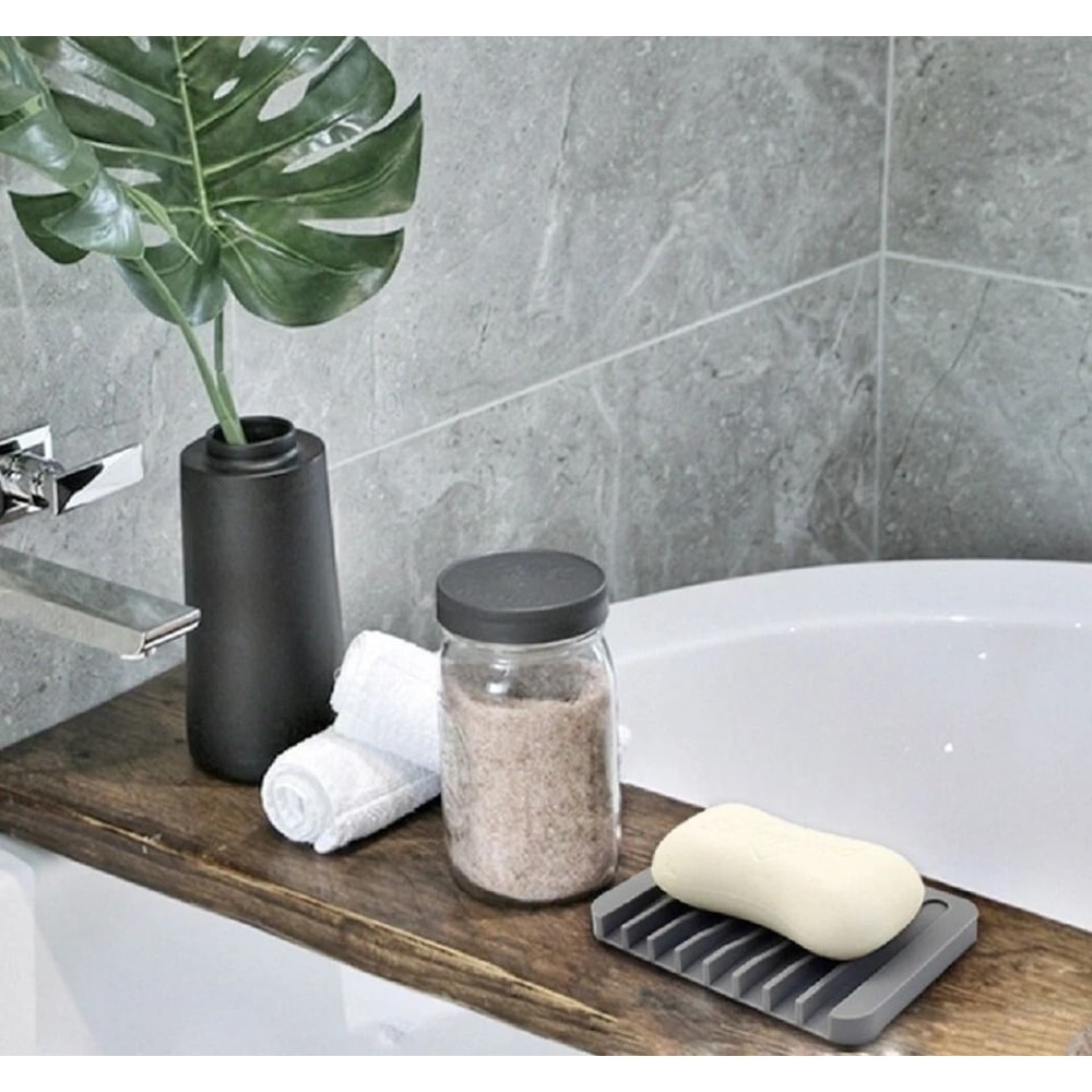 Silicone Soap Dish Set SelfDraining Water Drainer Tray For Bathroom Soap QuickDry Silicone Holder 4