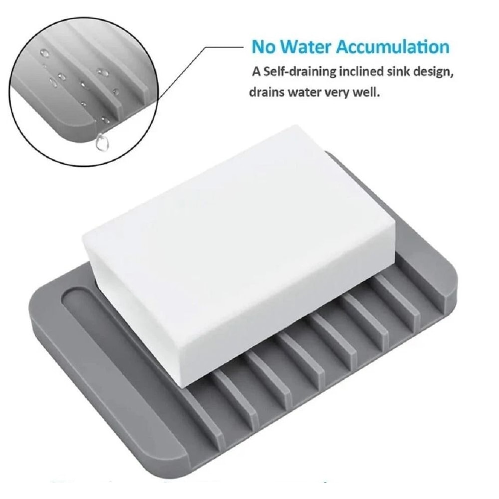 Silicone Soap Dish Set SelfDraining Water Drainer Tray For Bathroom Soap QuickDry Silicone Holder 6