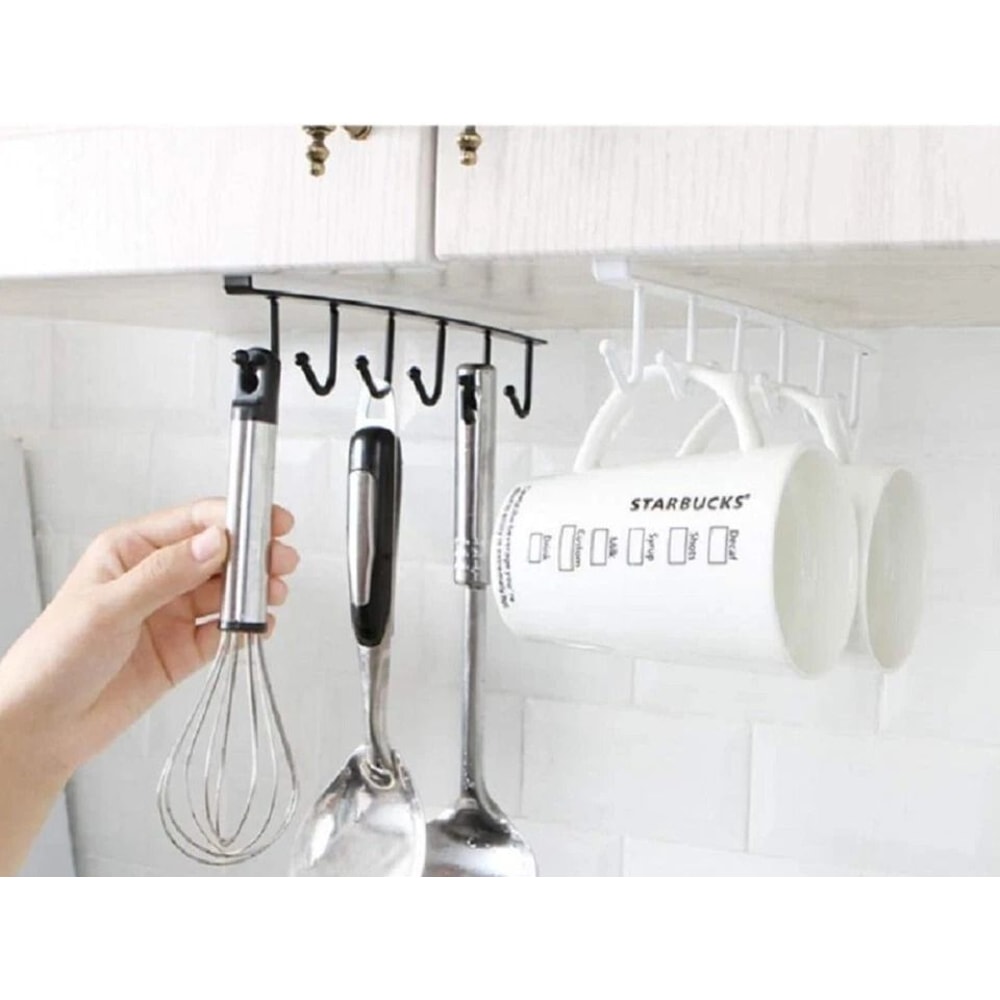 UnderShelf Mug Holder Rack Kitchen Coffee Cup Storage Hooks 1