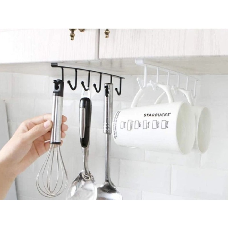 UnderShelf Mug Holder Rack Kitchen Coffee Cup Storage Hooks 1