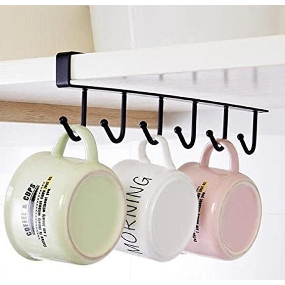 UnderShelf Mug Holder Rack Kitchen Coffee Cup Storage Hooks 2