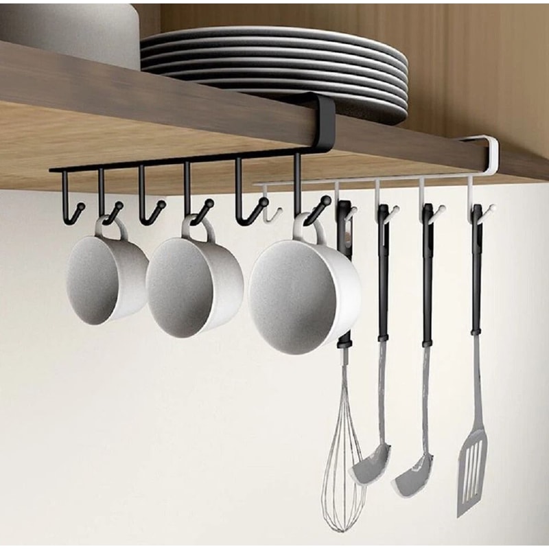 UnderShelf Mug Holder Rack Kitchen Coffee Cup Storage Hooks 3