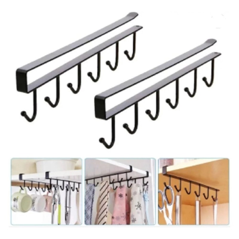 UnderShelf Mug Holder Rack Kitchen Coffee Cup Storage Hooks 5