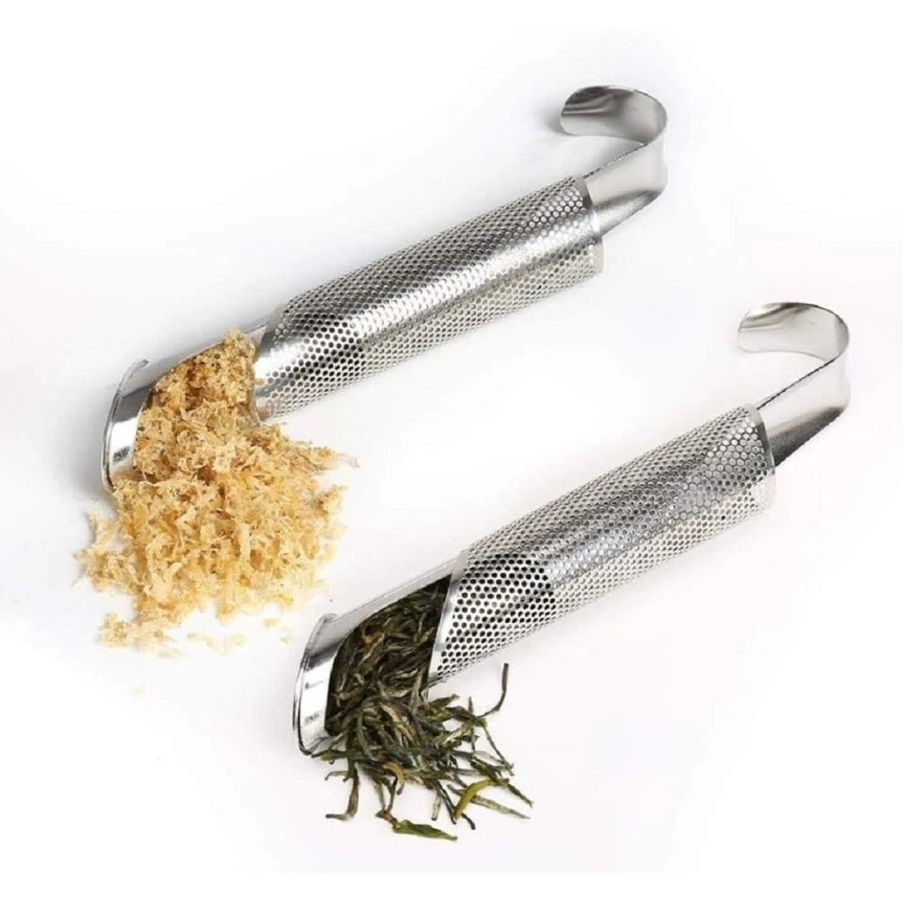 Stainless Steel Tea Diffuser Stick Loose Leaf Strainer With Hook Handle 2