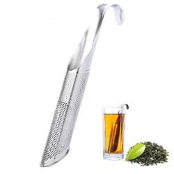 stainless steel tea diffuser stick loose leaf strainer with hook handle