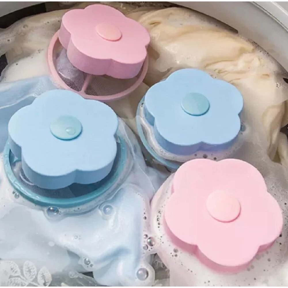 2Pack Laundry Lint And Pet Hair Remover Mesh Bags Reusable Floating Washers For Clothes 1