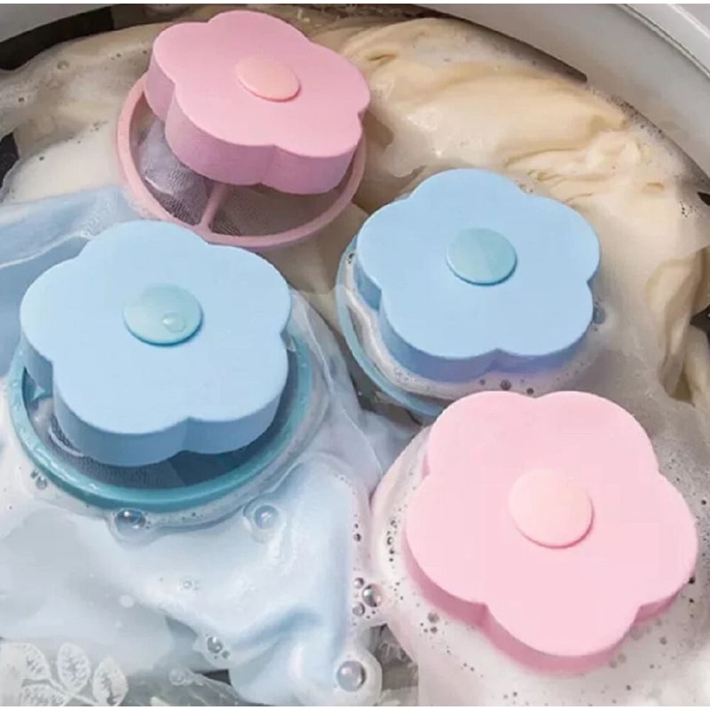 2Pack Laundry Lint And Pet Hair Remover Mesh Bags Reusable Floating Washers For Clothes 1