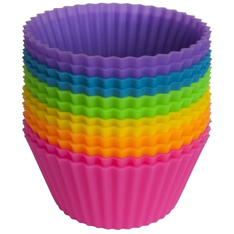 Silicone Cupcake Liners Reusable Muffin Cups Chocolate Candy Molds 0