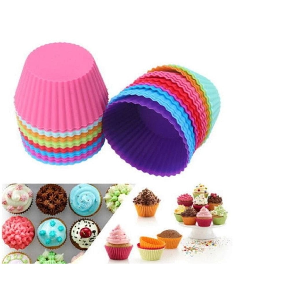 Silicone Cupcake Liners Reusable Muffin Cups Chocolate Candy Molds 6