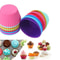 Silicone Cupcake Liners Reusable Muffin Cups Chocolate Candy Molds 6