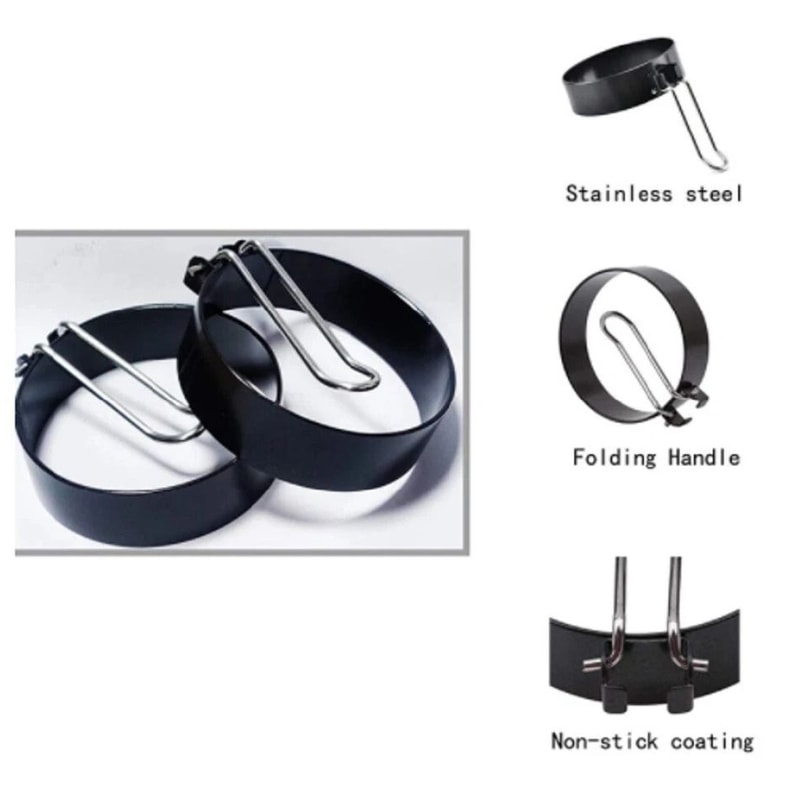 Nonstick Egg And Pancake Mold Rings Set Perfect For Breakfast Omelets And Pancakes 2