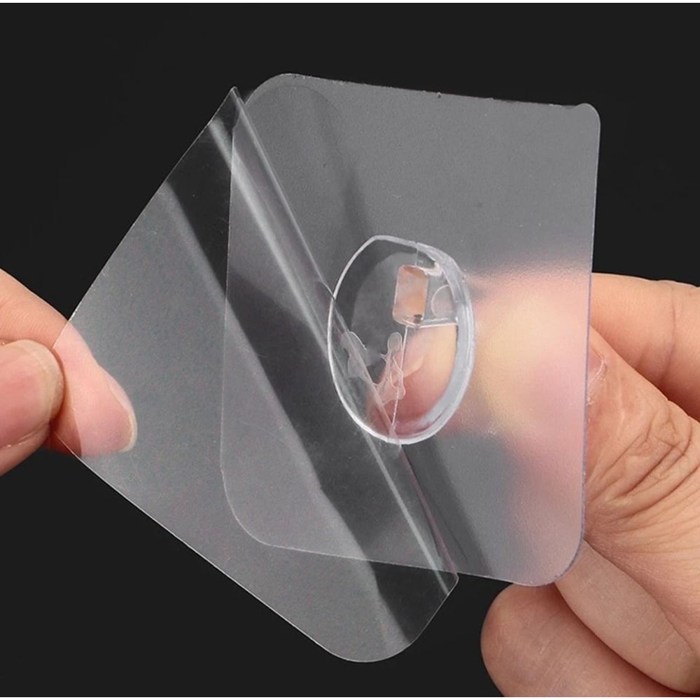 Clear HeavyDuty Adhesive Wall Hooks Seamless NonDamaging Hangers For Home Organization 3