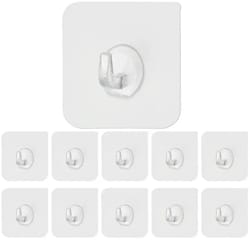 clear heavy-duty adhesive wall hooks seamless, non-damaging hangers for home organization