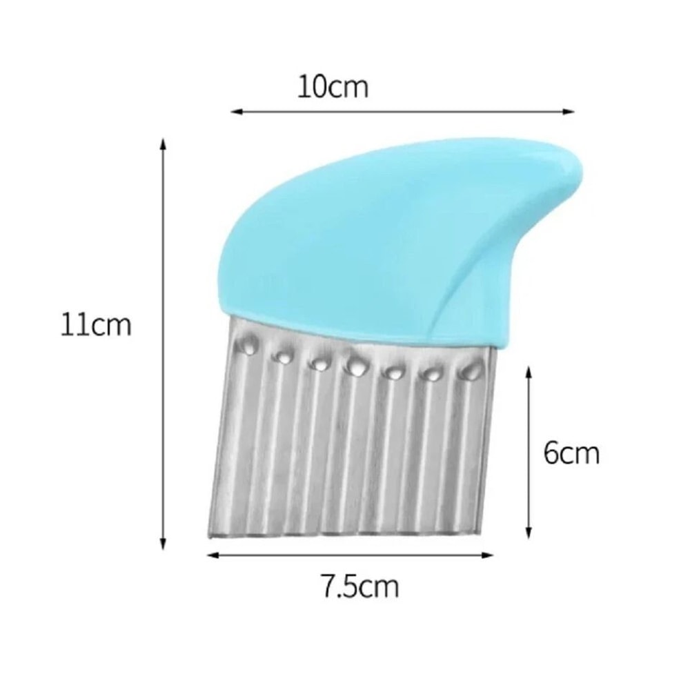 Crinkle Cutter Set Stainless Steel Wavy Slicer For Fries Vegetables 1