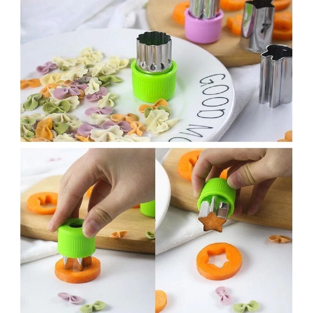 Stainless Steel Fruit Veggie Cutter Set With Mini Cookie Shaped Slicers Molds 6
