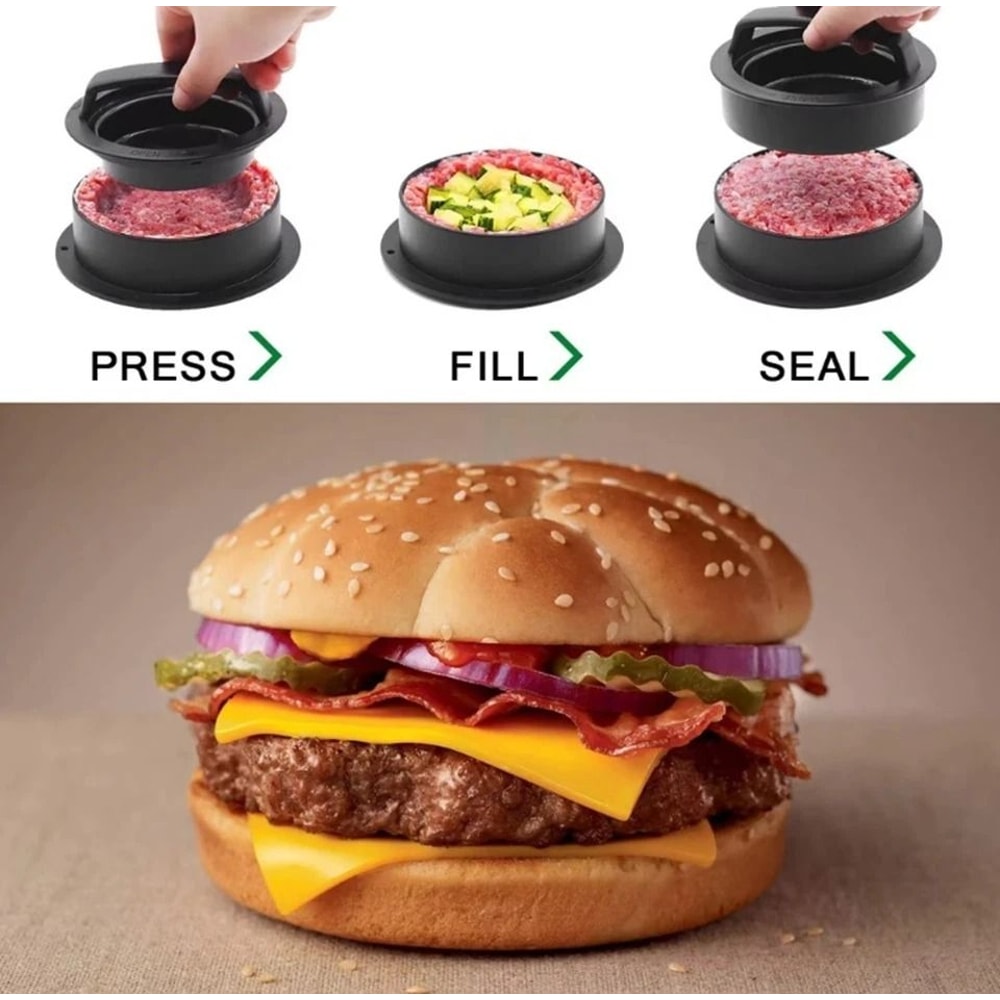 Burger Press Kit With Wax Papers Patty Maker Stuffed Burger Press 6