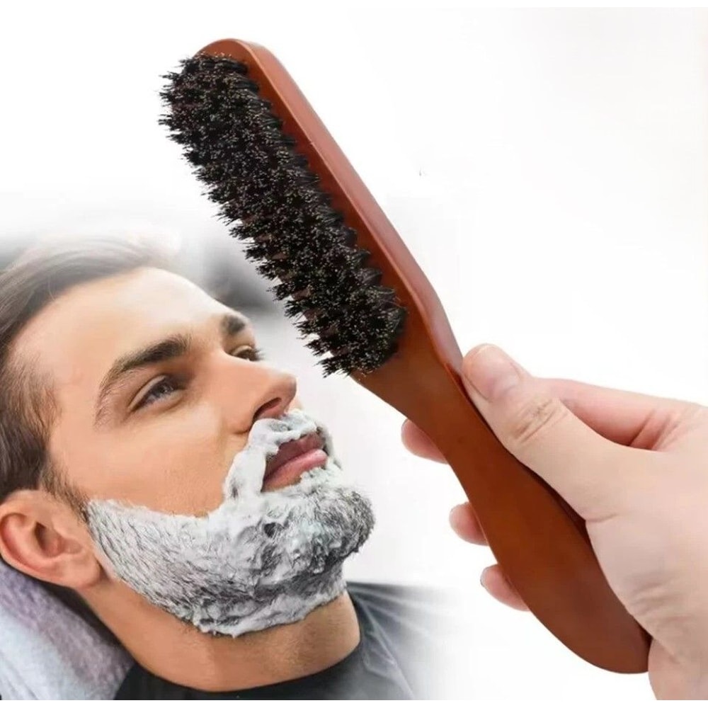 Beard Brush For Men Soft Boar Bristle Grooming Tool For Mustache Beard Care 0