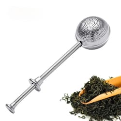stainless steel long handle tea ball infuser for loose leaf tea reusable strainer