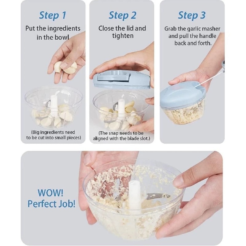 Portable Manual Food Chopper HandPull String Onion Garlic Vegetable Mincer 4