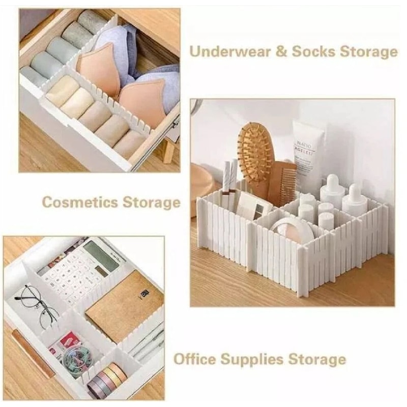 Adjustable Drawer Dividers Set For Home Office And Closet Organization 2