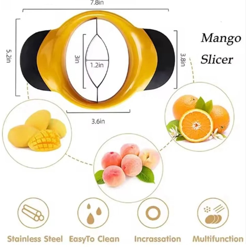 Mango Slicer Pitter With Ergonomic NonSlip Grip Stainless Steel Fruit Cutter 1
