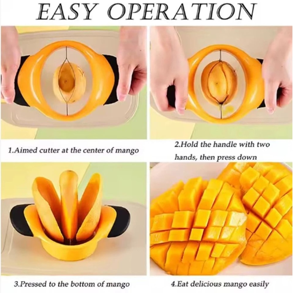 Mango Slicer Pitter With Ergonomic NonSlip Grip Stainless Steel Fruit Cutter 2