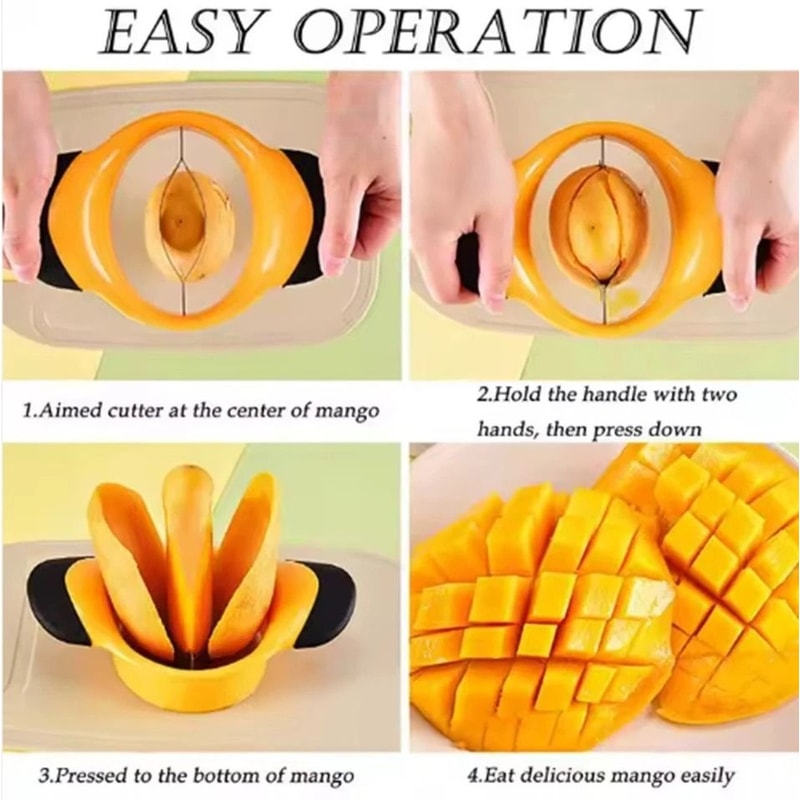 Mango Slicer Pitter With Ergonomic NonSlip Grip Stainless Steel Fruit Cutter 2