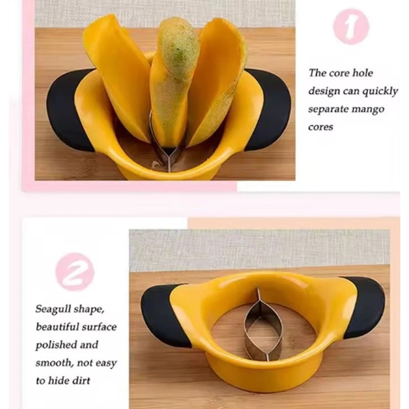 Mango Slicer Pitter With Ergonomic NonSlip Grip Stainless Steel Fruit Cutter 4