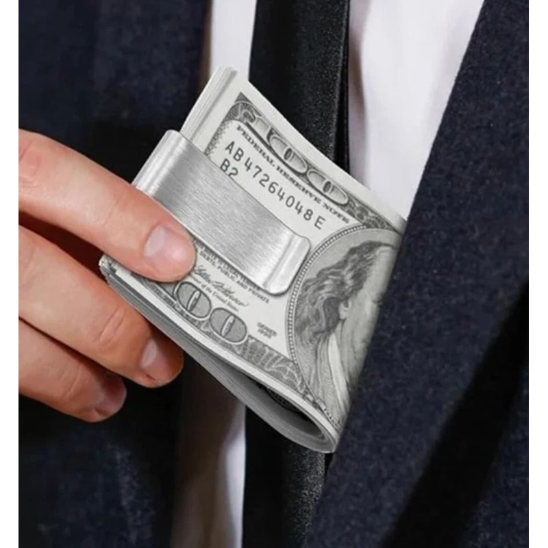 Stainless Steel Money Clip Slim Silver Cash Holder Durable Pocket Bill Clip For Men Women 1