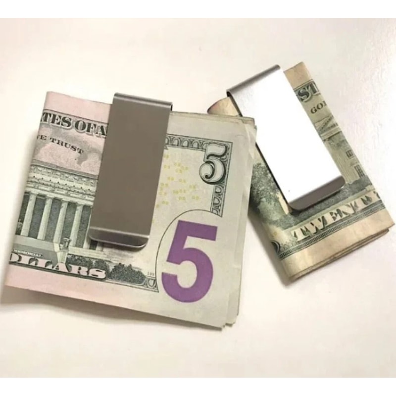 Stainless Steel Money Clip Slim Silver Cash Holder Durable Pocket Bill Clip For Men Women 2
