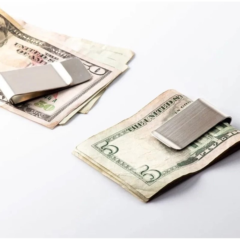 Stainless Steel Money Clip Slim Silver Cash Holder Durable Pocket Bill Clip For Men Women 3