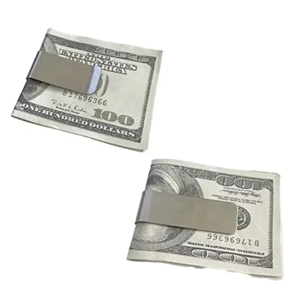Stainless Steel Money Clip Slim Silver Cash Holder Durable Pocket Bill Clip For Men Women 4