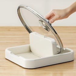 foldable countertop pot lid holder & spoon rest rack kitchen utensil organizer stand