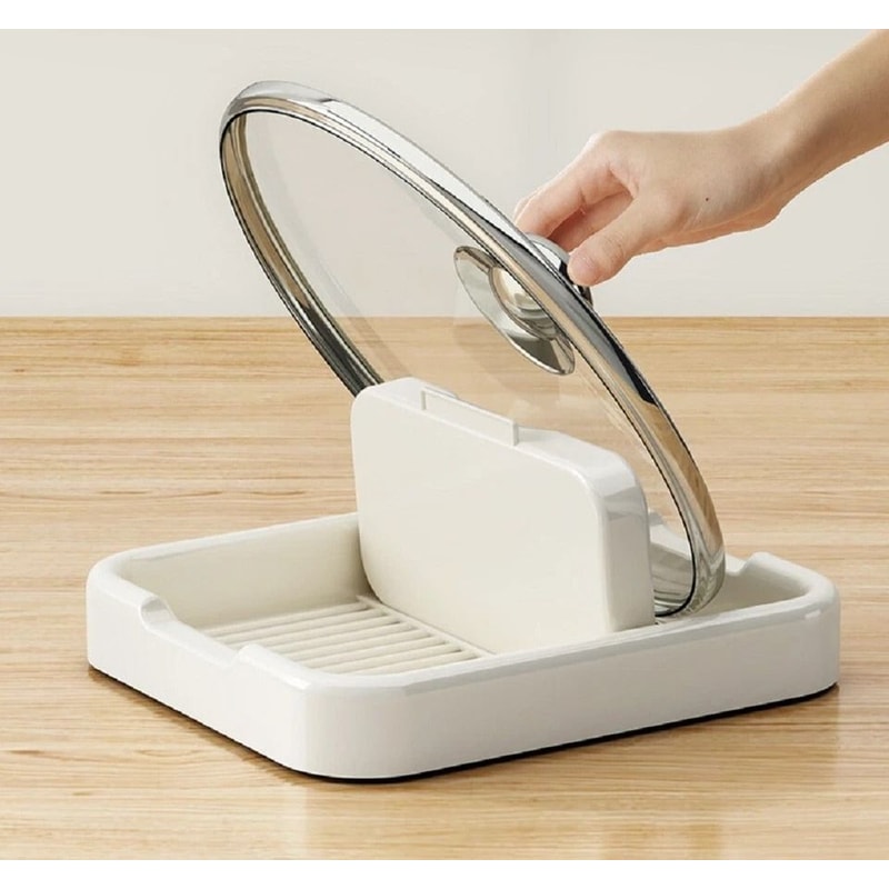 Foldable Countertop Pot Lid Holder Spoon Rest Rack Kitchen Utensil Organizer Stand 0