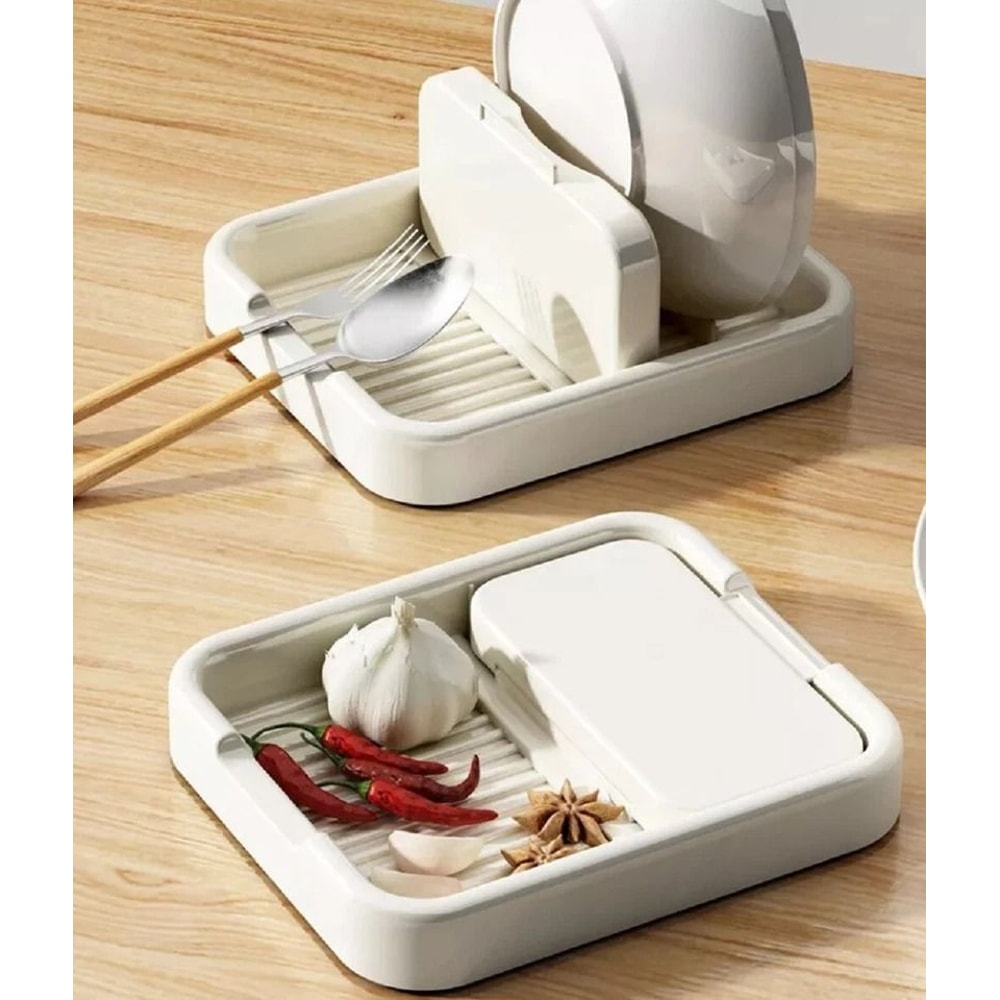 Foldable Countertop Pot Lid Holder Spoon Rest Rack Kitchen Utensil Organizer Stand 2