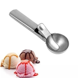 stainless steel ice cream scoop with trigger handle for cookie dough and melon