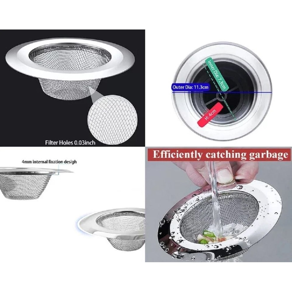 Stainless Steel Sink Strainer Set Kitchen Drain Catcher For Effortless CleanUp 9
