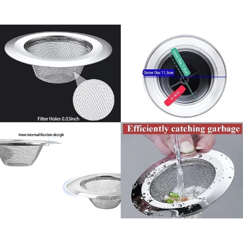 Stainless Steel Sink Strainer Set Kitchen Drain Catcher For Effortless CleanUp 9