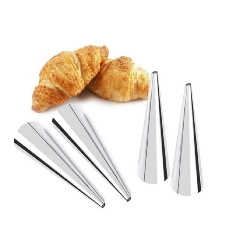 Stainless Steel Pastry Mold Set Cream Horn Cannoli Baking Tubes 0