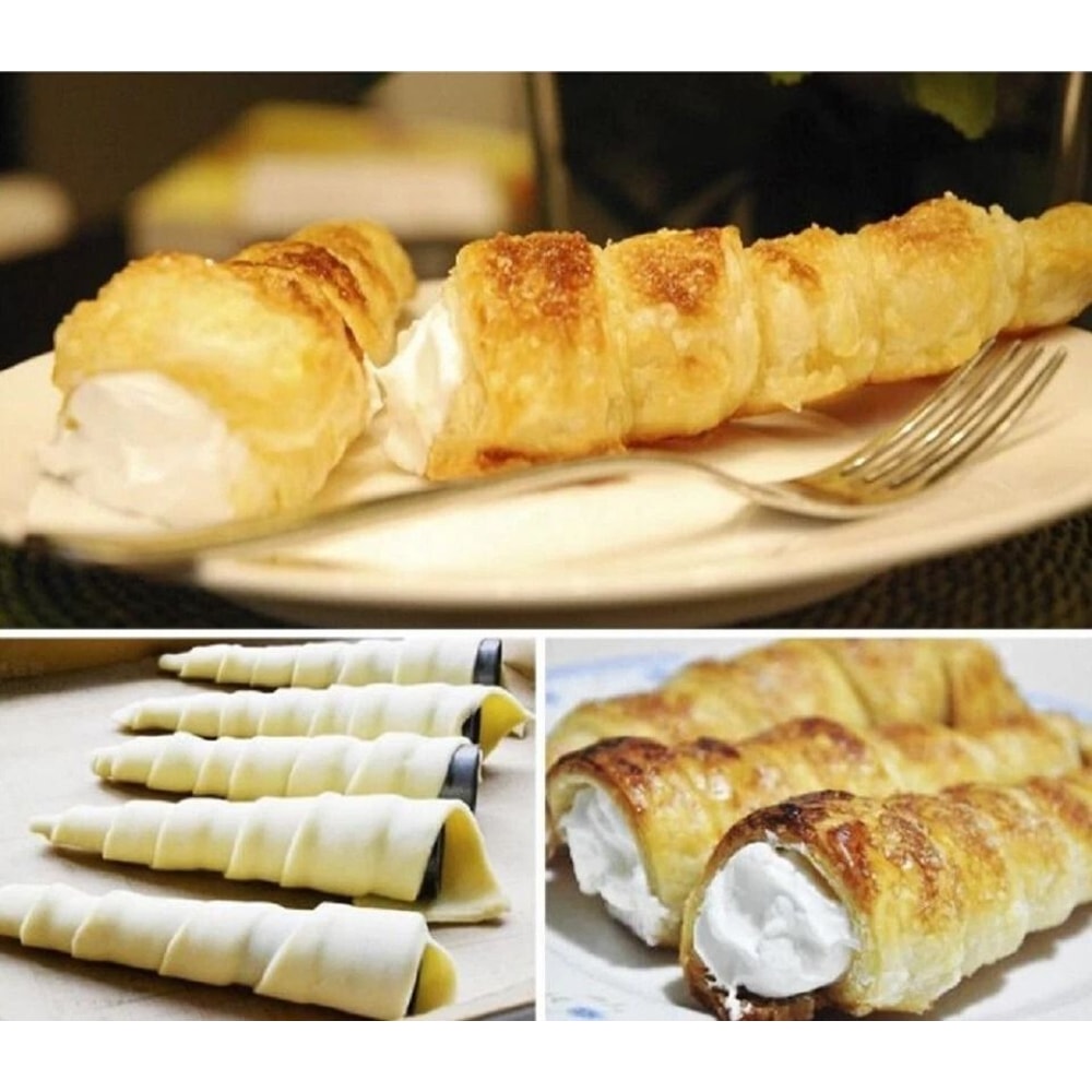 Stainless Steel Pastry Mold Set Cream Horn Cannoli Baking Tubes 1