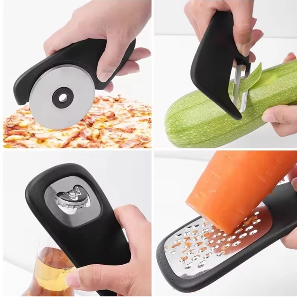Kitchen Gadget Set Peeler Grater Bottle Opener Compact Tools Kit For Effortless Meal Prep 1