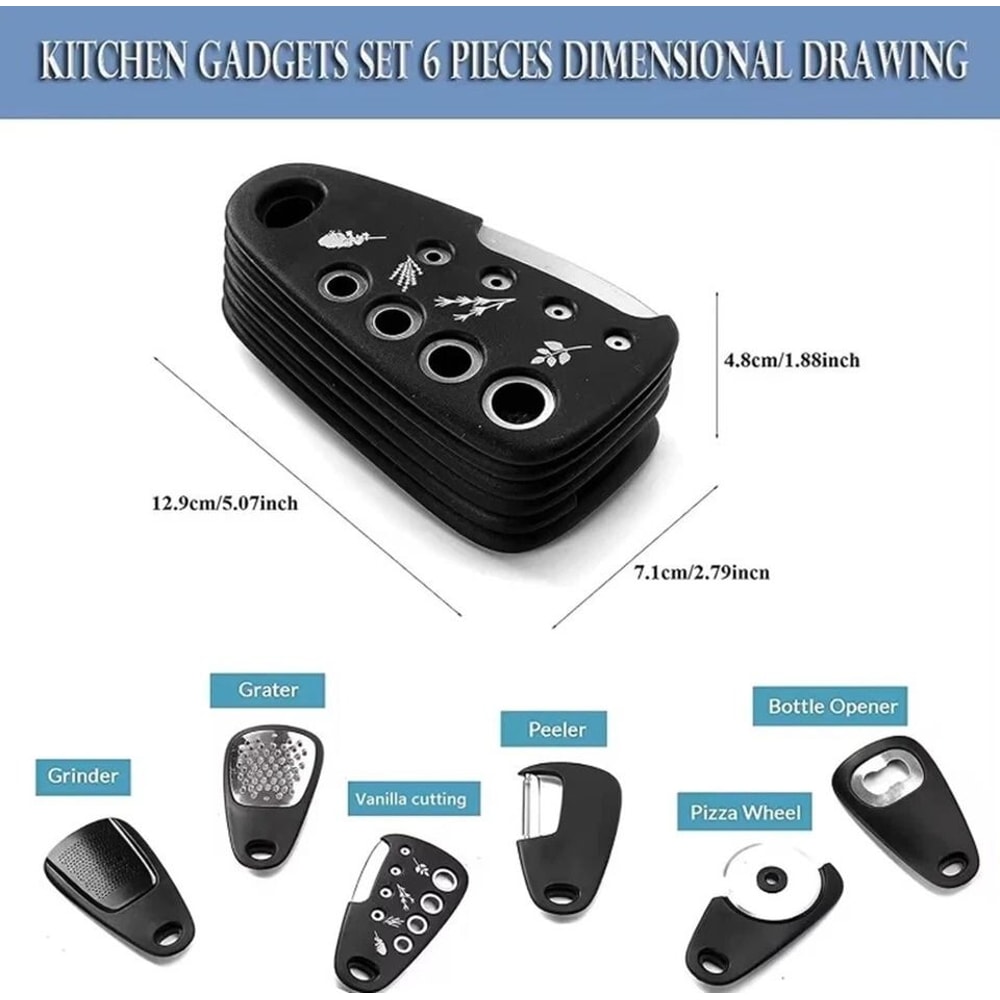 Kitchen Gadget Set Peeler Grater Bottle Opener Compact Tools Kit For Effortless Meal Prep 5