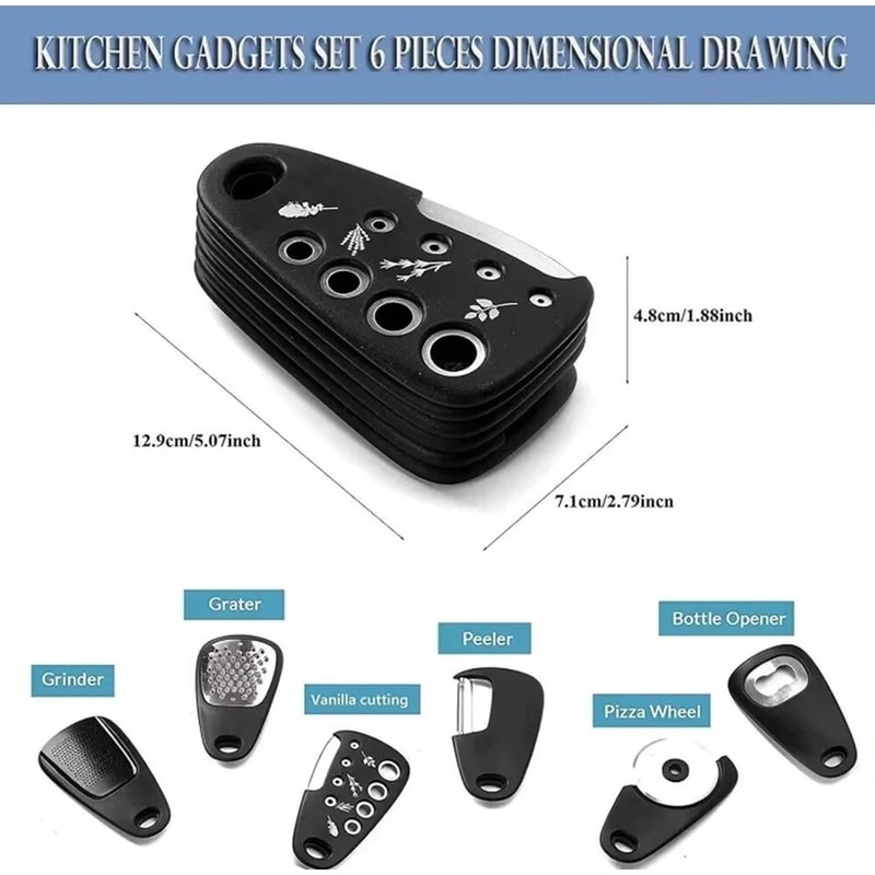 Kitchen Gadget Set Peeler Grater Bottle Opener Compact Tools Kit For Effortless Meal Prep 5