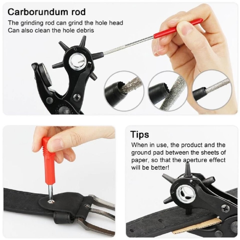 Heavy Duty Leather Hole Punch Pliers For Belts Straps 1