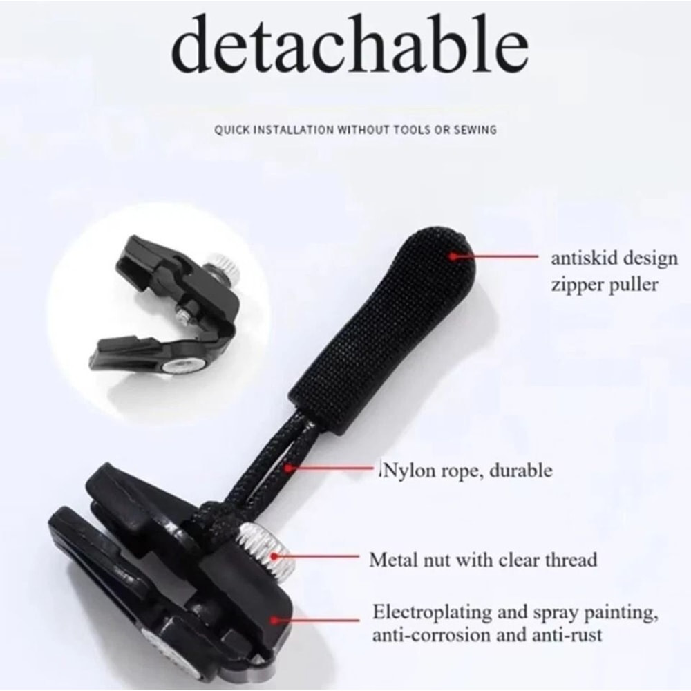 Universal Zipper Repair Kit Detachable Slider Replacement For Quick Fixes 1