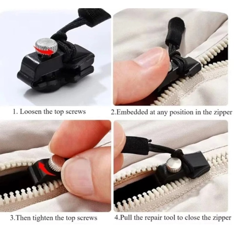 Universal Zipper Repair Kit Detachable Slider Replacement For Quick Fixes 2