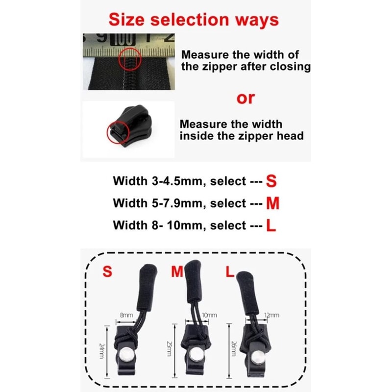 Universal Zipper Repair Kit Detachable Slider Replacement For Quick Fixes 6