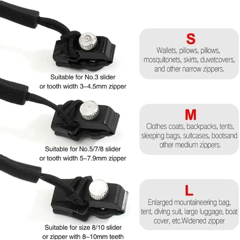 Universal Zipper Repair Kit Detachable Slider Replacement For Quick Fixes 7